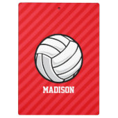 バレーボール；緋色の赤ストライプ色 クリップボード (裏面)