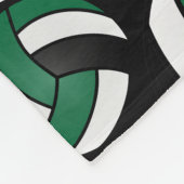 バレーボール – 緑、黒、白 フリースブランケット (角)