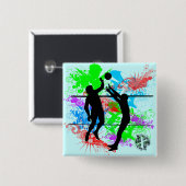 バレーボール 缶バッジ (正面&裏面)