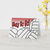 バレーボール-行く方法! おめでとう! 素晴らしい! カード (黄色い花)