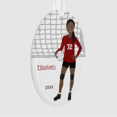 バレーボール、赤と黒のオーナメント オーナメント (正面)