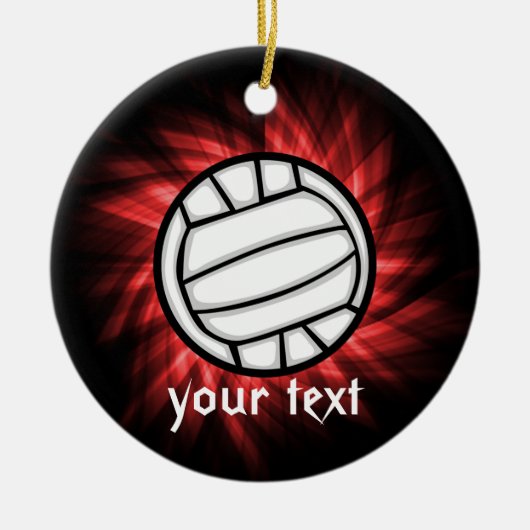 バレーボール;赤 セラミックオーナメント (正面)