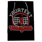 バレーボール 追加 名前 スパイクボール アタック チームスポーツ ミディアムペーパーバッグ (正面)