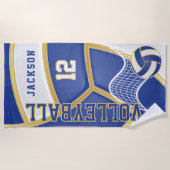 バレーボール(青と白のビーチ) ビーチタオル (正面)