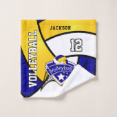 バレーボール（黄、青、白） バスタオルセット (ウォッシュタオル)