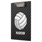 バレーボール、黒と濃いグレーのストライプ クリップボード (左)