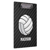 バレーボール、黒と濃いグレーのストライプ クリップボード (右)