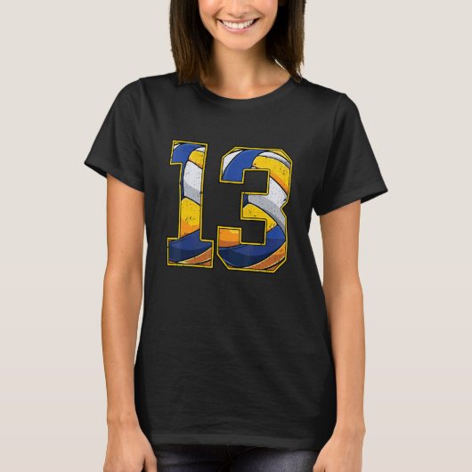 バレーボール 13歳の誕生日 男の子 女の子 13才 Tシャツ (正面)