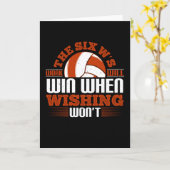 バレーボール – 6人の作品が勝つ カード (黄色い花)