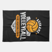 バレーボールADD文字スクール大学チームプレーヤー キッチンタオル (横)