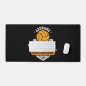 バレーボールADD文字スクール大学チームプレーヤー デスクマット (キーボード&マウス)