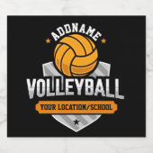 バレーボールADD文字スクール大学チームプレーヤー ビールラベル (シングルラベル)