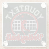 バレーボールADD NAMEスパイクボール攻撃チームスポーツ ガラスコースター (裏面)