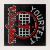 バレーボールADD NAMEスパイクボール攻撃チームスポーツ ジグソーパズル (横)