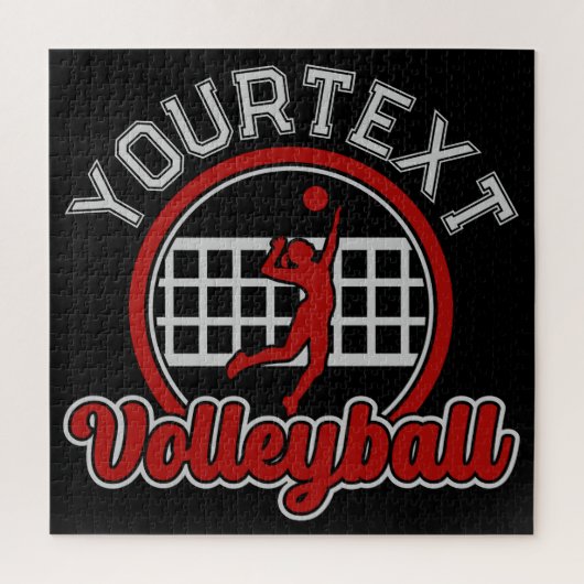 バレーボールADD NAMEスパイクボール攻撃チームスポーツ ジグソーパズル (縦)