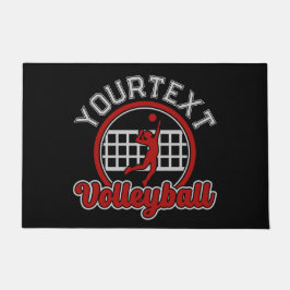 バレーボールADD NAMEスパイクボール攻撃チームスポーツ ドアマット