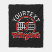 バレーボールADD NAMEスパイクボール攻撃チームスポーツ フリースブランケット (正面)