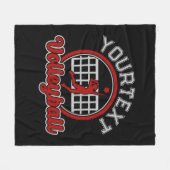 バレーボールADD NAMEスパイクボール攻撃チームスポーツ フリースブランケット (正面(横))