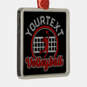 バレーボールADD NAMEスパイクボール攻撃チームスポーツ メタルオーナメント (右)