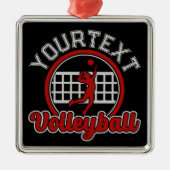 バレーボールADD NAMEスパイクボール攻撃チームスポーツ メタルオーナメント (正面)