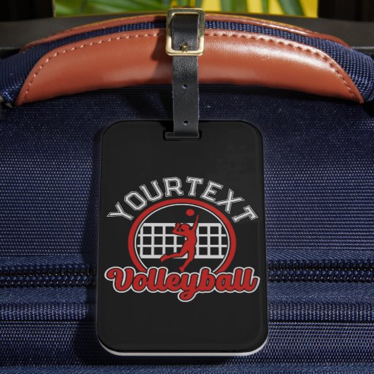 バレーボールADD NAMEスパイクボール攻撃チームスポーツ ラゲッジタグ (正面インサイチュ2)