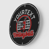 バレーボールADD NAMEスパイクボール攻撃チームスポーツ ラージ壁時計 (傾斜)