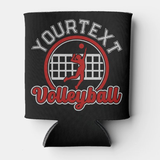 バレーボールADD NAMEスパイクボール攻撃チームスポーツ 缶クーラー (正面)