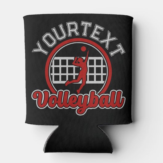 バレーボールADD NAMEスパイクボール攻撃チームスポーツ 缶クーラー (裏面)