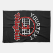 バレーボールADD NAMEスパイクボール攻撃チームプレーヤー キッチンタオル (横)