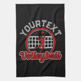 バレーボールADD NAMEスパイクボール攻撃チームプレーヤー キッチンタオル