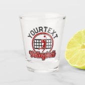 バレーボールADD NAMEスパイクボール攻撃チームプレーヤー ショットグラス (正面)