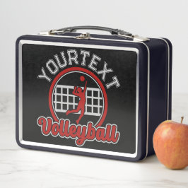 バレーボールADD NAMEスパイクボール攻撃チームプレーヤー メタルランチボックス