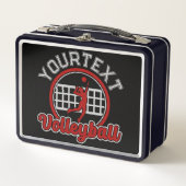 バレーボールADD NAMEスパイクボール攻撃チームプレーヤー メタルランチボックス (正面)