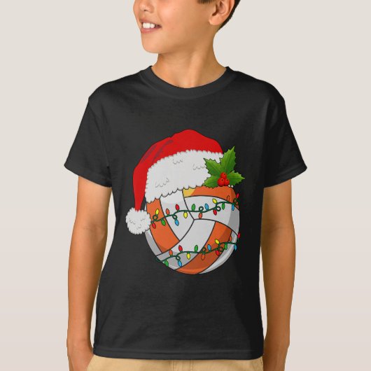 バレーボールChristmas Santa Hat Women Tennis Lo Tシャツ (正面)