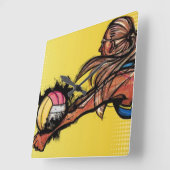 バレーボールDIGG -柱時計 スクエア壁時計 (傾斜)