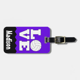 バレーボールLOVE名前をカスタムするとカラーキュートバッグラベル ラゲッジタグ