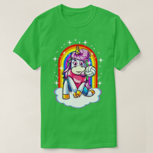 バレーボールUnicornスポーツかわいいチームプレーヤーコーチM Tシャツ (デザイン正面)