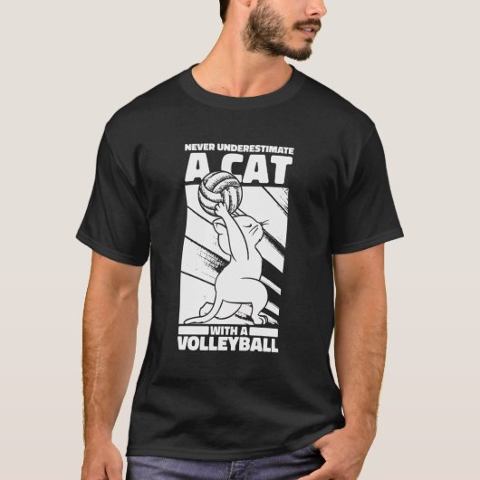 バレーボールVballビーチ- Volleyball Cat Tシャツ (正面)