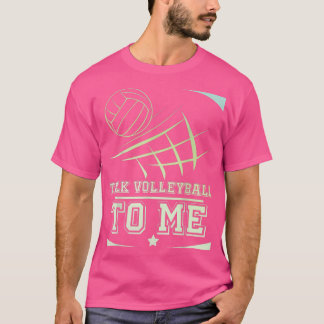 バレーボ男性へールと女性がバレーボールを話す Tシャツ