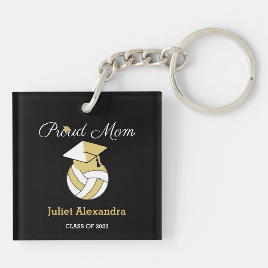 バレーボ誇りを持ったール2022年の母の大学院生 キーホルダー (裏面)