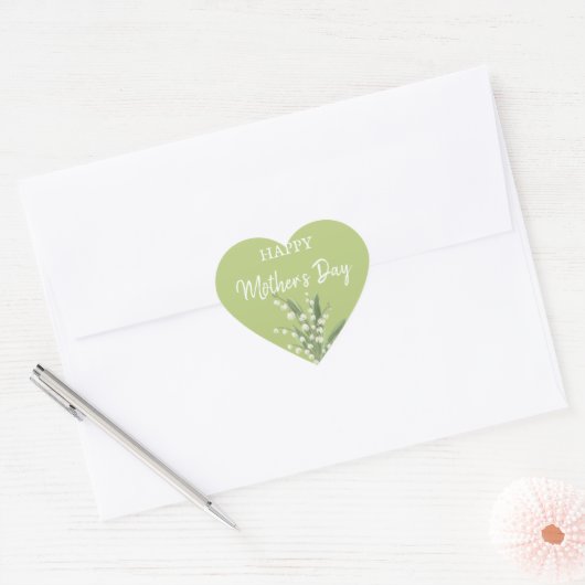バレーマザーズ・デイのリリー ハートシール (封筒)