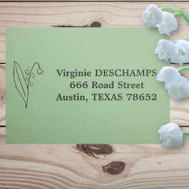 バレーラインアートフラワーのボタニカルリリー セルフインキングスタンプ