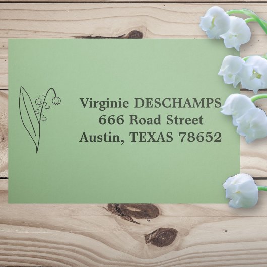 バレーラインアートフラワーのボタニカルリリー セルフインキングスタンプ