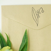 バレーラインアートフラワーのボタニカルリリー ラバースタンプ