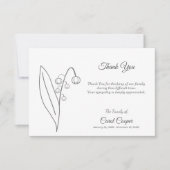 バレーラインアート葬儀サンキューカードのリリー サンキューカード (正面)