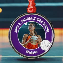 バレー選手 写真 クリスマスギフト メタルオーナメント