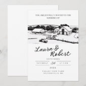 バレー・ビュー・ファーム マサチューセッツ カスタム・ベニュー・デザイン 招待状 (正面/裏面)