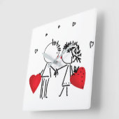 バレ結婚ニーヌの時 スクエア壁時計 (傾斜)