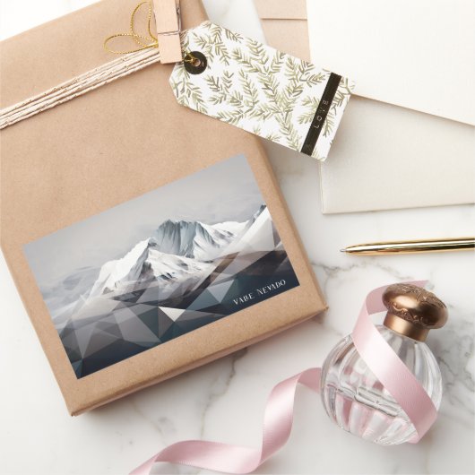 バレ・ネバド冬 長方形シール (ギフト)