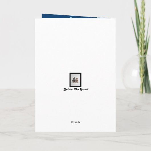 バロおもしろいン付き可愛い誕生日カードにバセットハウンド カード (裏面)